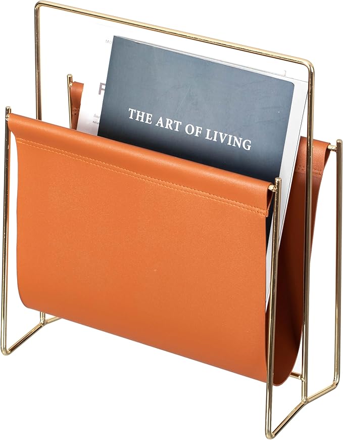 Fabulaxe Magazine Holder and Rack for Desktop, Home Office, Living Room, Waiting Areas, Farmhouse File Storage, Basket for Letters, Magazines, Books, Newspapers and Other Reading Materials 14-Inch