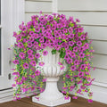 2PCS Artificial Hanging Flowers, 132 Violet and Eucalyptus Vines Fake Hanging Plants for Wall Home Room Garden Artificial Flowers for Decoration