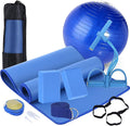 Yoga Mat Set for Beginners,Yoga Mat with Carrying Strap,Yoga Blocks 2 Pack with Yoga Strap,Yoga Ball,Ankle Puller,11-Piece Yoga Kits and Sets for Beginners,Yoga Starter Kit for Women Men