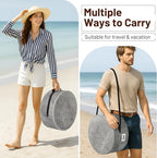 SLEEPING LAMB Cowboy Hat Box for Travel and Storage, Collapsible Cap Organizer Case with Handles & Shoulder Strap for Men Carry Cap Bag, Soft and Large Hat Box for Women Storage for Closet, Grey