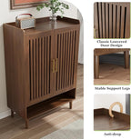 Shoe Cabinet, Large 6-Tier Shoe Storage Cabinet with Louvered 2 Doors, 44" Tall Freestanding Entryway Shoe Cabinet with Adjustable Shelves, Modern Shoe Organizer Cabinet, Shoe Rack Cabinet (Walnut)