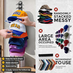 Hat Organizer for Baseball Caps, Hat Rack for Wall Closet Door Hold up to 10 Hats,Hat Holder with Adhesive and 4 Screws, Hat Hanger Cap Holder Hat Hangers for Wall Closet Door Bedroom(1pc,B-Black)