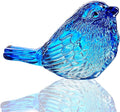 H&D HYALINE & DORA Blue Glass Bird Figurines Bird Gifts for Bird Lovers Women Crystal Glass Animal Figurine Collectible for Home Shelf Decor
