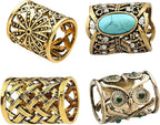 SYWDUDUCLT Scarf Ring for Women's Shawl, Silk Neckerchief, Tshirt, Gold/Sivler, S/M/L, 2 Pcs