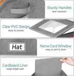 AOODA 2 PCS Stackable Hat Storage for Baseball Caps, Holds up to 24 Caps Cap Organizer for Closet, Sturdy Hat Boxes for Men with Cardboard, Slate Grey