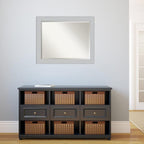 Amanti Art White Wall Mirror 26x32 Shiplap White Rectangle Bathroom Mirror for Wall Decor Living Room, Large Cottage Wood Frame, Hangs Horizonally and Vertically, Bathroom Decor, Beveled Edge