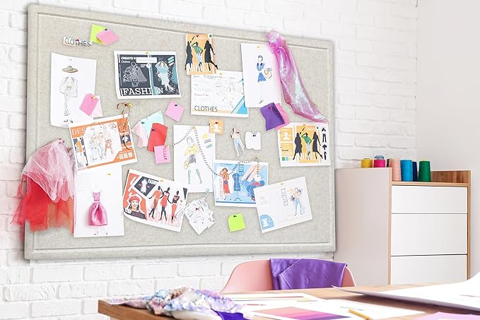 Large Bulletin Board - Foldable 36x24 Inches Cork Board Alternative with 20 Push Pins, 3' x 2' Self-Adhesive Felt Bulletin Board for Wall, Home Office Classroom Decor