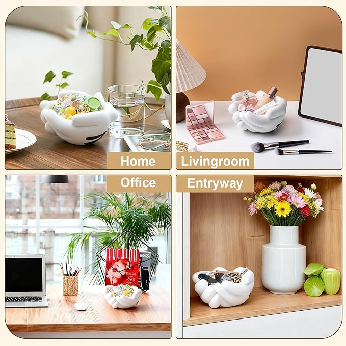 Cartoon Mouse Hand Candy Bowl, Resin Multifunctional Storage Organizer for Candies Keys Cosmetics, Decorative Holder for Home Office Entryway