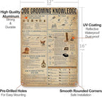 Dog Grooming Knowledge Metal Signs Poster, Vintage Decorations Wall Art Decor 16x12 Inches