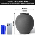 Black Ceramic Large Vase - 11 Inch Round Modern Ceramic Vases,Tall Vase for Decor Living Room Table Decor and Festive Home Interiors