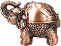 LAUYOO Metal Elephant Ashtray with Lid Windproof Ashtrays Outdoor, Indoor Ashtray for Weed, Vintage Practical Decoration Ash trays for Cigarettes Great Gift for Men Women