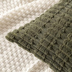 MIULEE Pack of 2 Spring Corduroy Decorative Throw Pillow Covers 18x18 Inch Soft Boho Striped Pillow Covers Modern Farmhouse Home Decor for Summer Sofa Living Room Couch Bed Olive Green