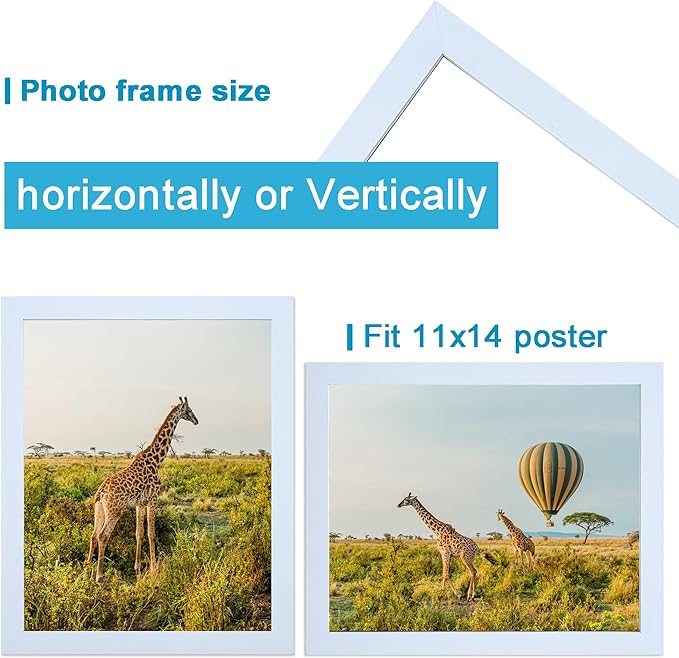 11x14 Picture Frame Set of 3,Wooden Frame 14x11 Wall Gallery Poster Photo frame white with Durable Shatter Resistant Plexiglass for Wall Mounting Family -friend- wedding best gift