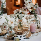 Glass Flower Vases for Centerpieces, 12Pcs Vintage Small Clear Bud Vase for Flowers Mini Crystal Decorative Bottle with Hemp Rope Bows for Housewarming Wedding Birthday Tabletop Decoration