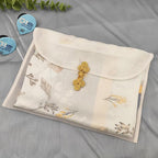 3 Pieces Scarf Storage Bag Beige Encrypted Matte Button Yarn Envelope Silk for Scarf Gifts Organza Clothing Wardrobe Organizer Packaging Bags 13 x 11.8 Inches
