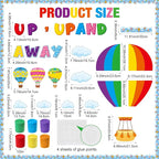 Epakh Hot Air Balloon Bulletin Board Set Hot Air Balloon DIY Classroom Decorations 3D Paper Cutouts for Back to School Preschool Elementary Summer Window Chalkboards Wall Door Decor