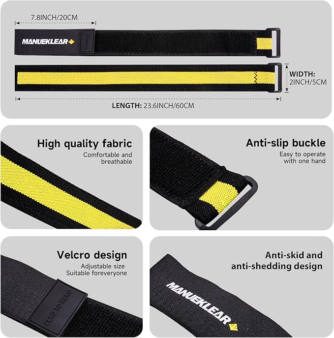 MANUEKLEAR Blood Flow Restriction Bands for Women Glutes Leg, Booty Bands for Women Butt Lift, BFR Occlusion Thigh Bands for Workout Squat Hip Building