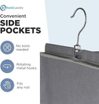 Handy Laundry Hanging Closet Organizer - 6 Shelf Storage for Clothes, Sweaters, Shoes & Accessories - Space-Saving Wardrobe Shelves with Hooks for Dorm, RV & Small Closet Organization (Grey)