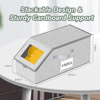 Hat Organizer for Baseball Caps 2PCS Stackable Storage with Clear Window Lid, Flip-Top Access, Space-Saving Hat Box for Closet, Breathable Fabric (Grey)