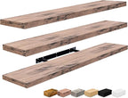 Sorbus Floating Shelves for Wall - 35 Inch Long Bathroom Shelves, Wall Decor for Bedroom, Kitchen, Living Room & Book Storage - Mounted Floating Shelf with Invisible Brackets (Mahogany, 3 Pack)