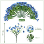 24 Bundles Artificial Flowers for Outdoor Faux Plants for Spring Summer Decoration, UV Resistant Realistic Silk Plastic Fake Flowers Garden Porch Patio Balcony Yard Front Home Decor