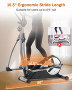 ECHANFIT Elliptical Exercise Machine with 16 Resistance Levels, Hyper-Quiet Magnetic Elliptical Machine for Home with 15.5" Stride, Backlit LCD Monitor, App Bluetooth, Pulse Sensor