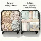 6 Pack Self-Adhesive Clothes Organizer Straps, Reusable Clothing Storage Bands for Shirts & Towels, Fabric-Safe Closet Organizer Straps for Drawer & Luggage Packing (Combo Pack, 2 Small+2 Medium+2 Large)