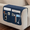 Remote Control Holder for Recliner, Armchair Caddy, Non Slip Sofa Armrest Organizer for Recliner Couch With 6 Pockets for TV Remote,Cell Phone,Magazine (Navy)