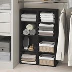 Furinno PASIR 8-Tier Closet Organizers and Storage, Open Shelf, Storage Organizer, 12-Inch Width, for Closet, Bedroom, Blackwood