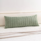 Aegero Corduroy Decorative Throw Pillow Covers 14x36 Inch Soft Striped Pillow Covers Modern Farmhouse Home Decor for Sofa Living Room Couch Bed（Sage Green）