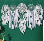 Dream Catchers Boho Wall Decor Moon and Sun Feather Handmade Traditional Dream Catcher Wall Hanging Decor for Kids Bedroom Adult Living Room Home Bohemian Decorations (Grey Set)