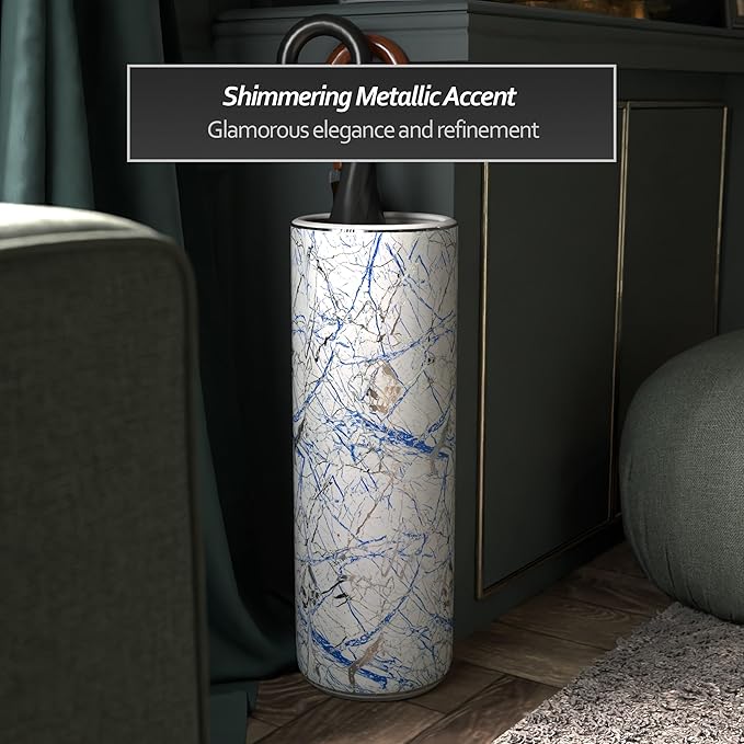 Red Lantern 24" Abstract Blue & Silver Umbrella Stand