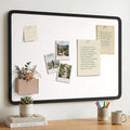 Bulletin Board, 36 x 24 inches Decorative Felt Board Foldable Photo Board Pin Boards, Cork Board Alternative for Walls, Office, Home, Classroom with Pushpins ＆ Small Storage Bag, Black