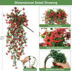 Artificial Hanging Flowers Plants for Outdoor Spring Decoration,2 PCS Faux Silk Daisy with Eucalyptus Leaves,UV Resistant Look Real for Outside Home Indoor Planter Porch Patio Balcony Yard Decor