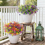 Artificial Flowers for Outdoors, 12 Bundles Multicolor Silk Fake Flower for Spring Summer Decoration, UV Resistant No Fade Artificial Outdoor Plants for Home Planter Porch Patio Yard Decor