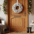 LEIFIDE 4 Pcs Width Adjustable Wreath Hanger for Front Door 1.5-3.78" Large Over the Door 4th of July Decoration Hook 20 Lbs Capacity(White)