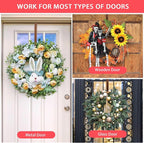 12” Wreath Hanger Over the Door Hooks, Non Scratch Wreath Door Hanger Hooks for Hanging Welcome Sign, Metal Wreath Hangers for Front Door Décor, Thin Door Hanger for Easter Halloween Home Decoration