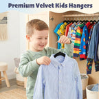 HOUSE DAY 11 Inch Black Velvet Baby Hangers 20 Pack, Premium Kids Hangers for Children, Infant & Toddler Clothes, Durable Non Slip Baby Felt Hanger for Closet, Ideal for Everyday Use