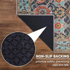 Keen Home Design 2x12 Rug - Machine Washable Runner Rug with Non-Slip Backing, Ideal for Hallway, Entryway, Kitchen, Laundry Room - Vintage, Easy Clean, Durable, Low Pile - (2'6" x 12')