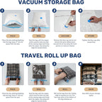 Simple Deluxe 20 Pack Space Saver Bags (4 Jumbo/4 Large/4 Medium/4 Small/4 Roll M) Vacuum Storage Bags, Vacuum Seal Bags with Hand Pump for Comforters, Blankets, Bedding, Pillows and Clothes