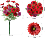 HyeFlora Artificial Flowers for Outdoors Spring Summer Decor, 6 Bundles Fake Daisy Silk Flowers for Outside Realistic UV Resistant Faux Plants for Outdoor Planters Porch Porch Patio Balcony Yard Home