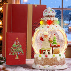 Santa Christmas Snow Globe， Musical Snow Globe，LED Lights and Swirling Glitter, Santa Chef Baking Theme Christmas Decorations Indoor, Gift for Adults and Kids