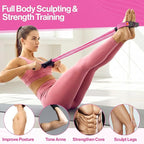 Pedal Resistance Band with Handle, 6 Tube Multifunction Foot Pedal Resistance Band, Arm & Waist Training Tummy Trimmer Ab Workout Equipment for Home Gym Men Women