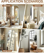 Delma Full Length Mirror, Large Floor Mirror for Wall, Bedroom, Bathroom, Living Room with Aluminium Frame (Stand, Arch 69x24, Silver)