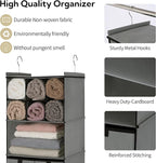 GRANNY SAYS Hanging Closet Organizer with Drawers, 4 Shelf Dividers Closet Hanging Organizer, Foldable Hanging Shelves for Wardrobe Closet, Small Closet Organizers for Clothes Shoes, Grey
