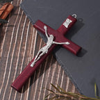 ZYFLSQ Catholic Crucifix Wall Cross 3 Pack, 4.7 inch Small Catholic Wooden Jesus Cross for Home Decor, Hanging Cross for Wall