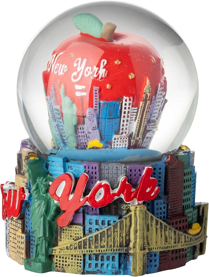 Artisan Owl New York City Big Apple Snow Globe Resin and Glass Snow Globe - Ideal Gift and Souvenir (Multicolor)