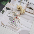 AUEAR, 6 Pack Dream Catcher Keychain Silver Handmade Key Ring for Bag Ornament Accessories DIY Jewelry Crafts