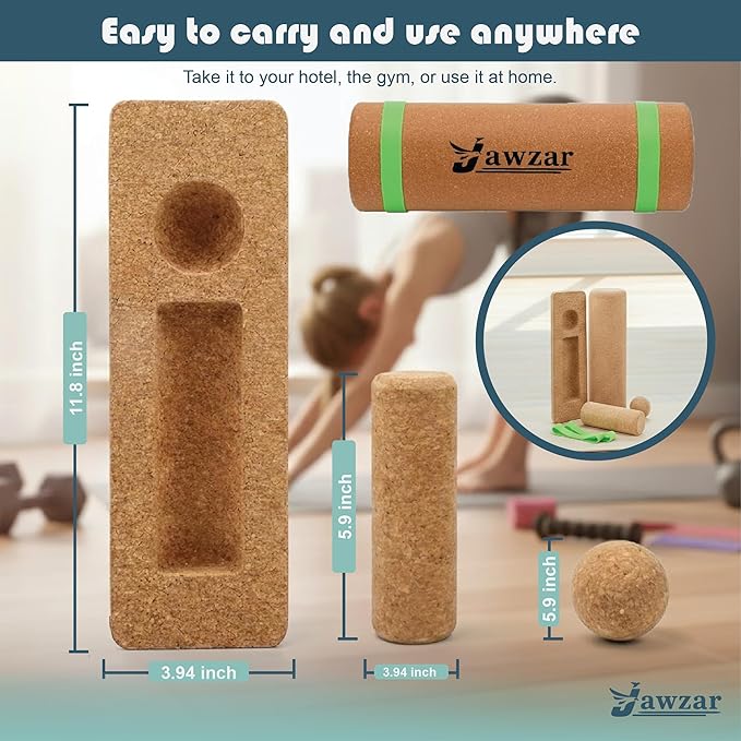 Premium Cork Balance Board – Foot Strengthener & Ankle Stability Trainer for Mobility Support, Fall Prevention & Physical Therapy | Natural Cork Foot Function Trainer for Balance, Rehab & Daily Wellness