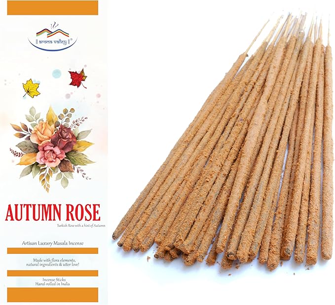 Autumn Rose Incense Sticks aka Nataraja - Artisan Luxury Masala Incense - Divine Scent for Home and Meditation - Handcrafted 30 Sticks